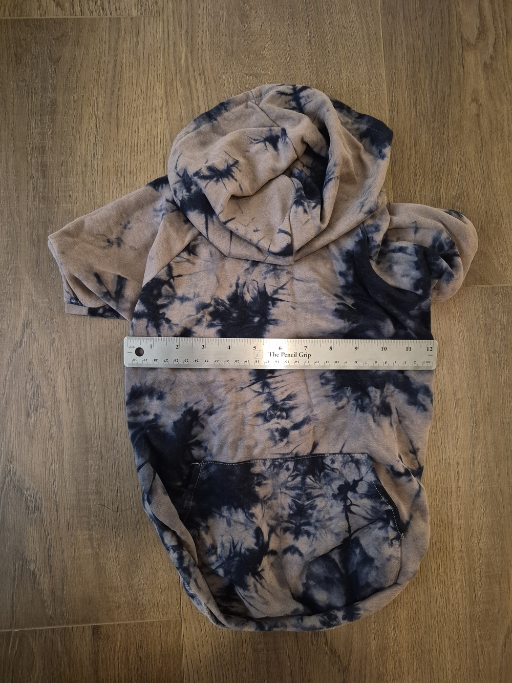 Tie-Dye Hooded Pullover Sweatshirt - Beige & Navy Dog
